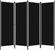 vidaXL Parawan 4-panelowy, czarny, 200 x 180 cm 2