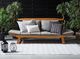 Beliani Sofa ogrodowa drewniana jasna z regulowanymi podłokietnikami PORTICI 2