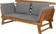 Beliani Sofa ogrodowa drewniana jasna z regulowanymi podłokietnikami PORTICI 3