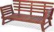 Beliani Sofa ogrodowa drewniana ciemna z regulowanymi podłokietnikami PORTICI 2