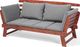 Beliani Sofa ogrodowa drewniana ciemna z regulowanymi podłokietnikami PORTICI 7