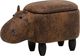 Beliani Pufa zwierzak ze schowkiem brązowa HIPPO 1