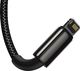 Kabel USB Baseus USB-A - USB-C + microUSB + Lightning 1.5 m Czarny (CAMLTWJ-01) 3