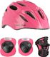 Nils Extreme Kask MTW01+H210 różowy z ochraniaczami r. S 1