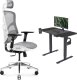 Krzesło biurowe Diablo Chairs V-Basic Biało-szare + EGON 1100 Czarne 110 cmx60 cm 1