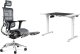 Krzesło biurowe Diablo Chairs V-Master Szare + EGON 1100 Białe 110 cmx60 cm 1