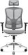 Krzesło biurowe Diablo Chairs V-Basic Biało-szare + EGON 1100 Orzechowe 110 cmx60 cm 3