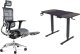 Krzesło biurowe Diablo Chairs V-Master Szare + EGON 1100 Orzechowe 110 cmx60 cm 1