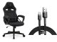 Fotel SENSE7 Knight materiałowy czarno-niebieski + kabel usb 1