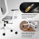Krzesło biurowe SENSE7 Nakai Biało-szare + kabel usb 8