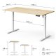 Biurko SENSE7 NOJO LIGHT Jasnobrązowo-Białe 140 cmx70 cm + kabel usb 9