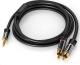 Kabel PremiumCord Jack 3.5mm - RCA (Cinch) x2 3m czarny (kjqcin3) 3