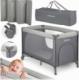 Ricokids Łóżeczko turystyczne + materac + torba 125 x 65 x 78 cm RK-240 jasno szare 1