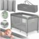Ricokids Łóżeczko turystyczne + materac + torba 125 x 65 x 78 cm RK-240 szaro-miętowe 2