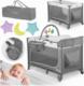 Ricokids Łóżeczko turystyczne + materac + torba 125x65x78cm RK-241 szare 1