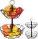 Vilde Koszyk na owoce i warzywa kosz metalowy czarny miska 2-poziomowy loft 43 cm 1