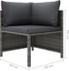 vidaXL Narożna sofa modułowa z poduszką, szara, polirattan 5