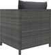 vidaXL Sofa ogrodowa z poduszkami, szara, polirattanowa 4