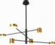 Lampa wisząca Italux Sufitowa LAMPA modernistyczna REMDAL PND-16374-6-BK-GD-4K metalowa OPRAWA molekuły LED 36W 4000K sticks czarne złote 1