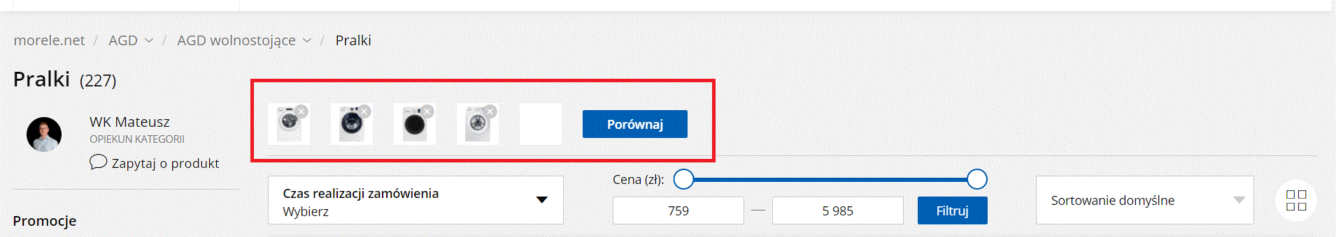 porównywarka pralek