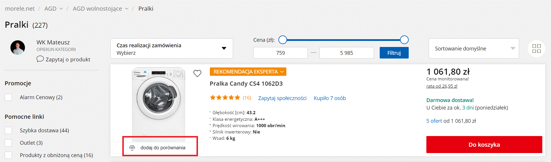porównywarka pralek