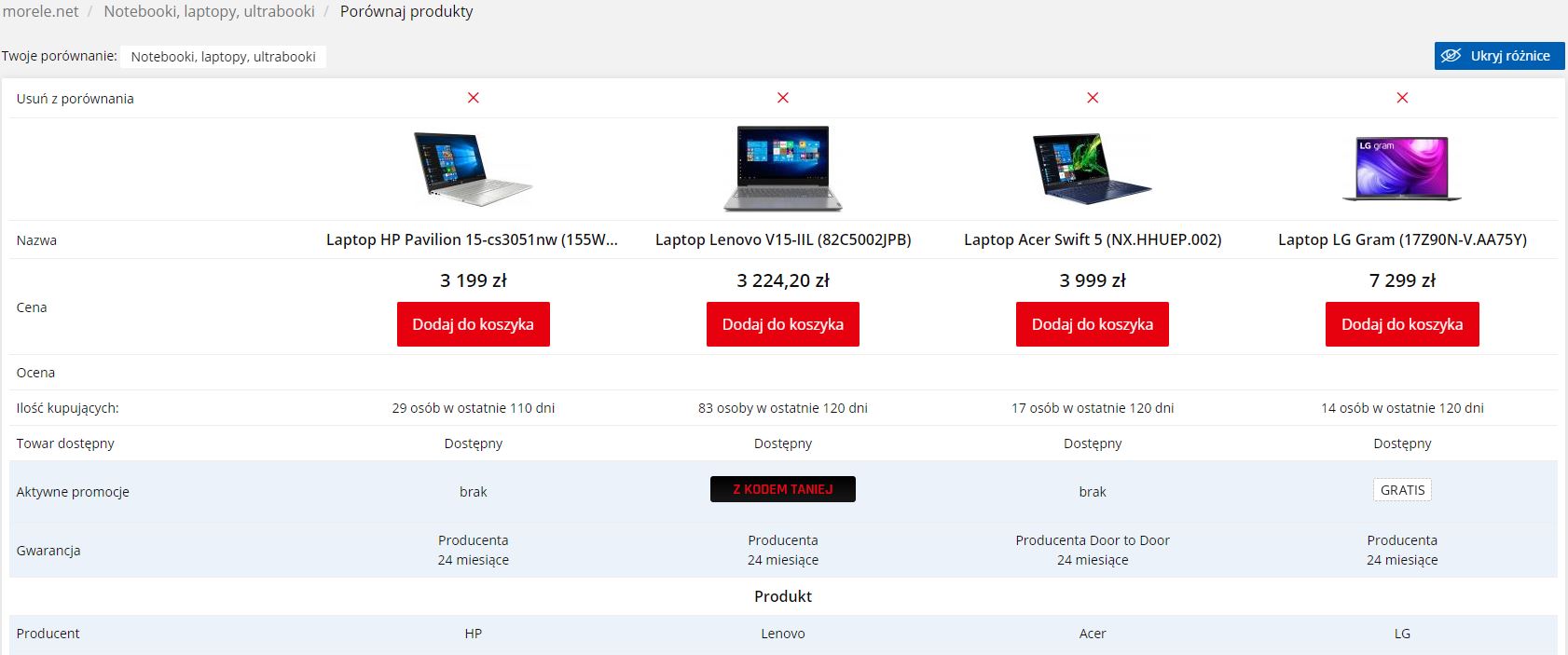 porównywarka laptopów