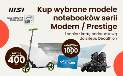 Kup laptopa Modern 14 lub Prestige 14 i odbierz voucher do sklepu Decathlon