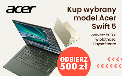 Kup laptopa Acer Swift 5 i odbierz kartę Paysafecard o wartości 500 zł