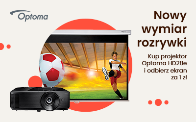 Kup projektor Optoma HD28e i odbierz ekran za 1 zł