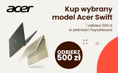 Kup laptopa Acer Swift 5 i odbierz kartę Paysafecard o wartości 500 zł