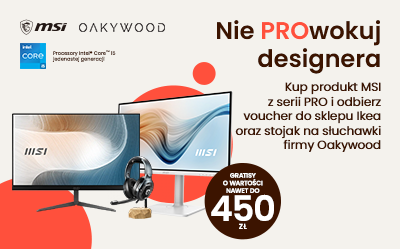 Karty do sklepu IKEA i stojaki na słuchawki przy zakupie sprzętów MSI