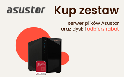 Serwer plików Asustor w zestawie z dyskiem taniej