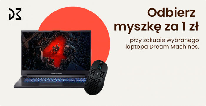 Kup laptopa Dream Machines i odbierz mysz za 1zł