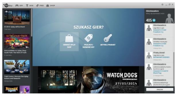 Menu platformy Ubisoft Connect, z kt&oacute;rego należy wybrać opcję aktywacji produktu.