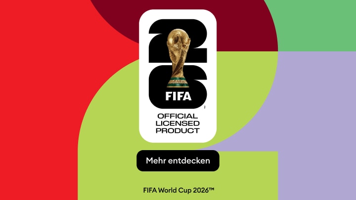 Einladung, offizielle lizenzierte Produkte zur FIFA Fußball-Weltmeisterschaft 2026 zu entdecken.