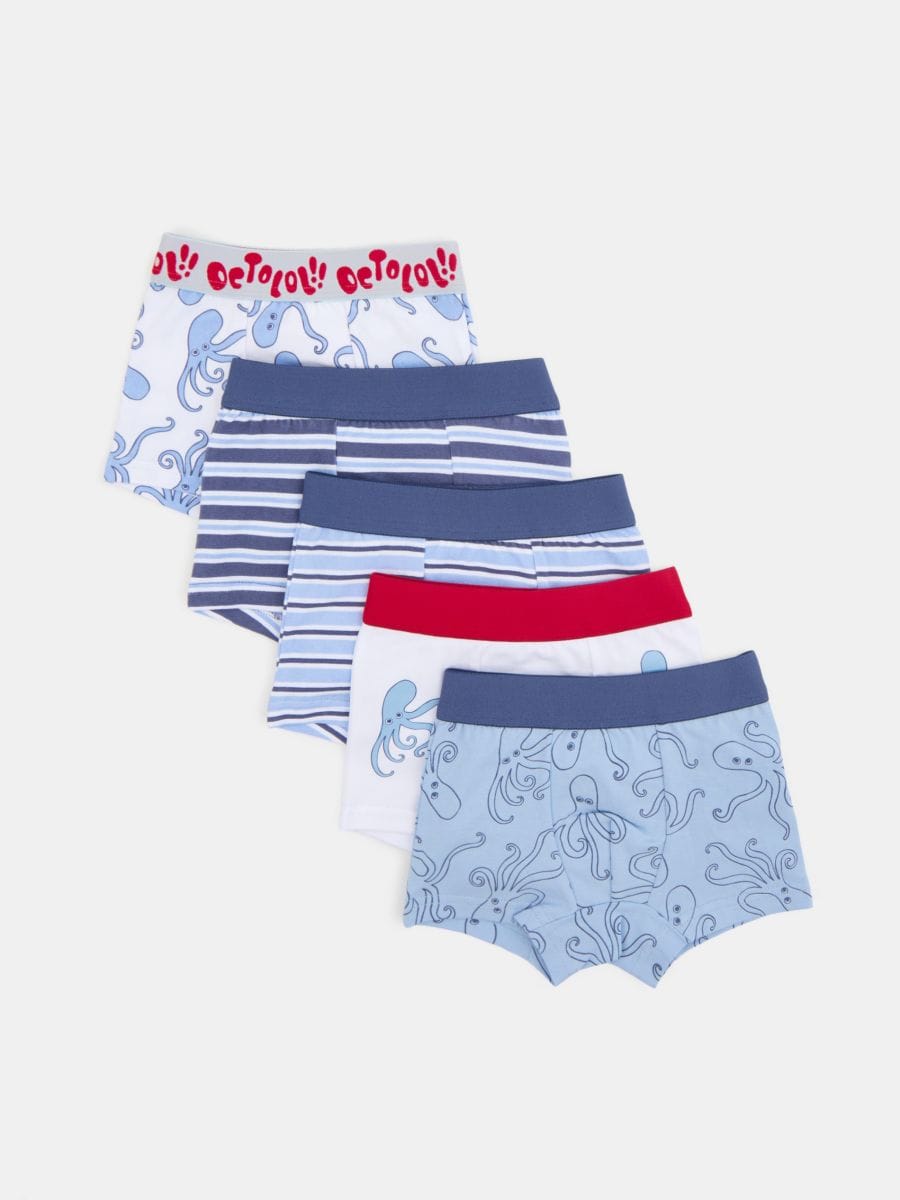 Bawełniane bokserki z ośmiornicami 5 pack - wielobarwny - SINSAY