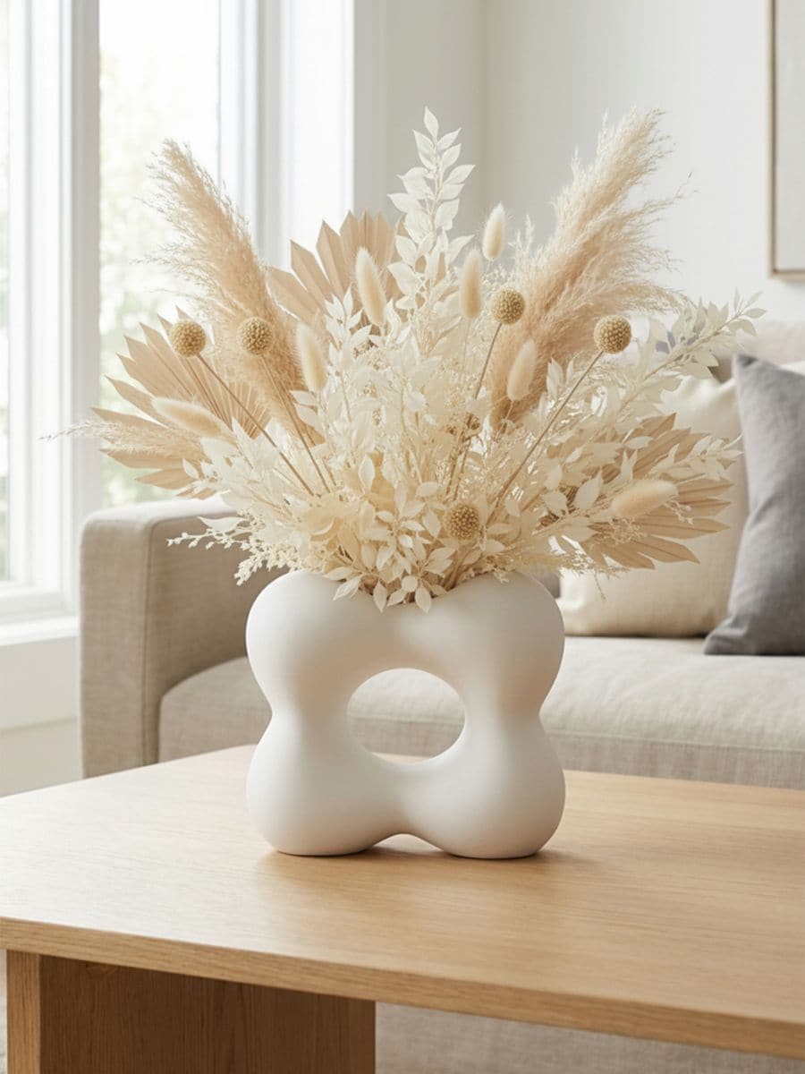 Vazã decorativă modernă cu decupaj Vazã decorativă modernă cu decupaj - crem - SINSAY