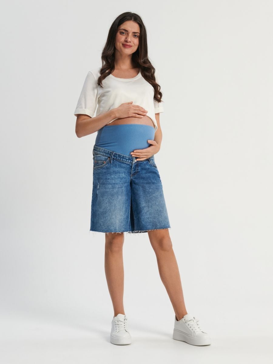 Szorty jeansowe MAMA Szorty jeansowe MAMA - niebieski - SINSAY
