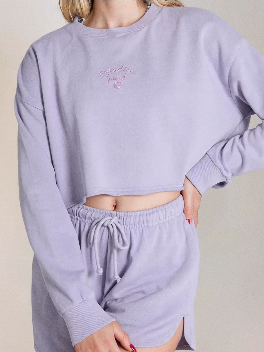 Bluza z haftem Bluza z haftem - fioletowy - SINSAY