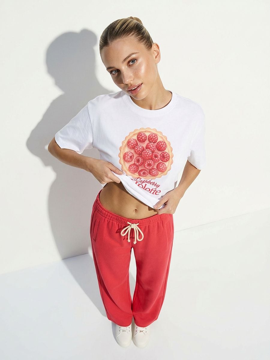 Spodnie dresowe wide leg Spodnie dresowe wide leg - czerwony - SINSAY