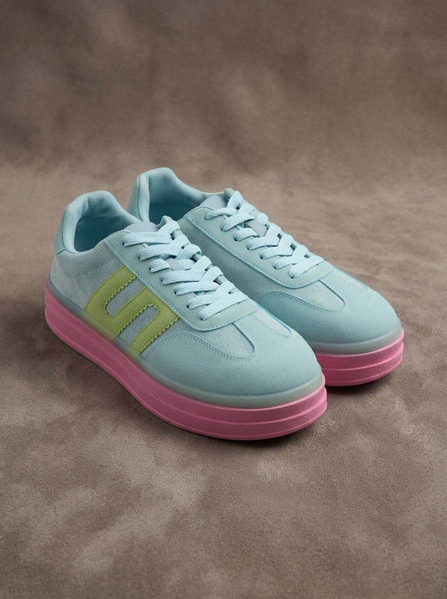 Sneakersy z imitacji zamszu - wielobarwny - SINSAY
