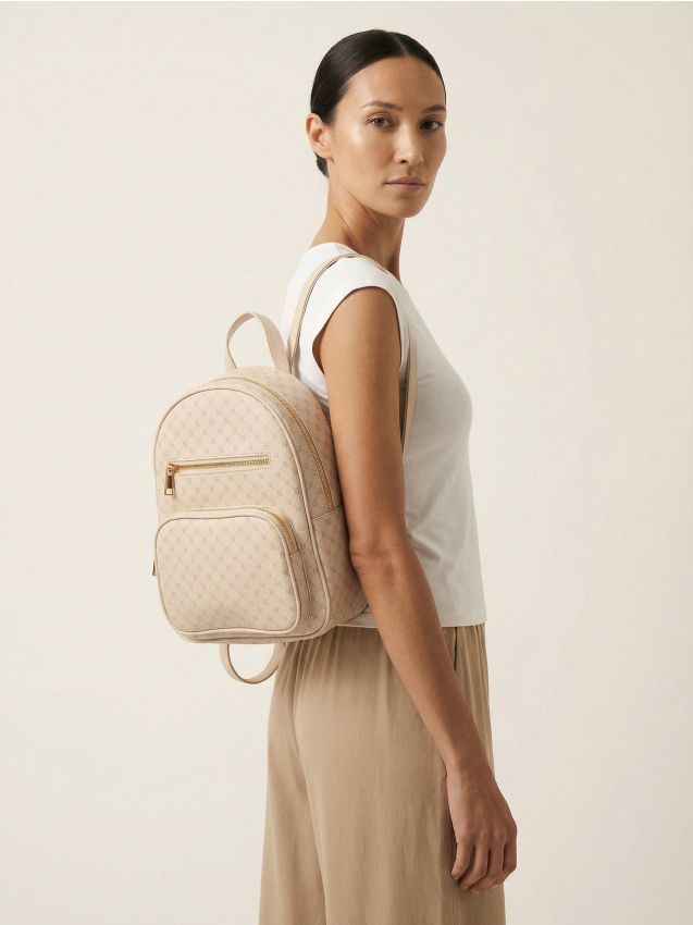 Kunstleder-Rucksack mit Monogramm