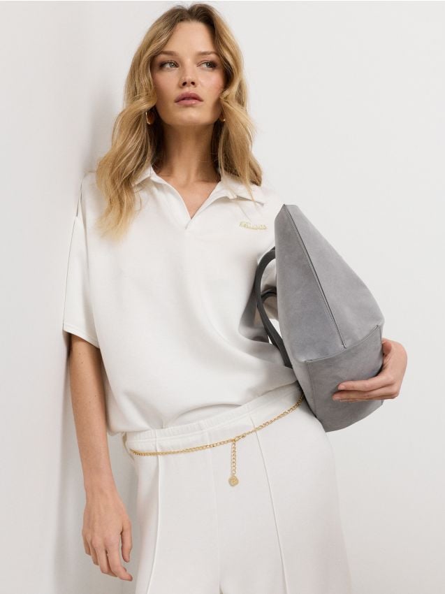 Bluse mit Kragen und Viskoseanteil