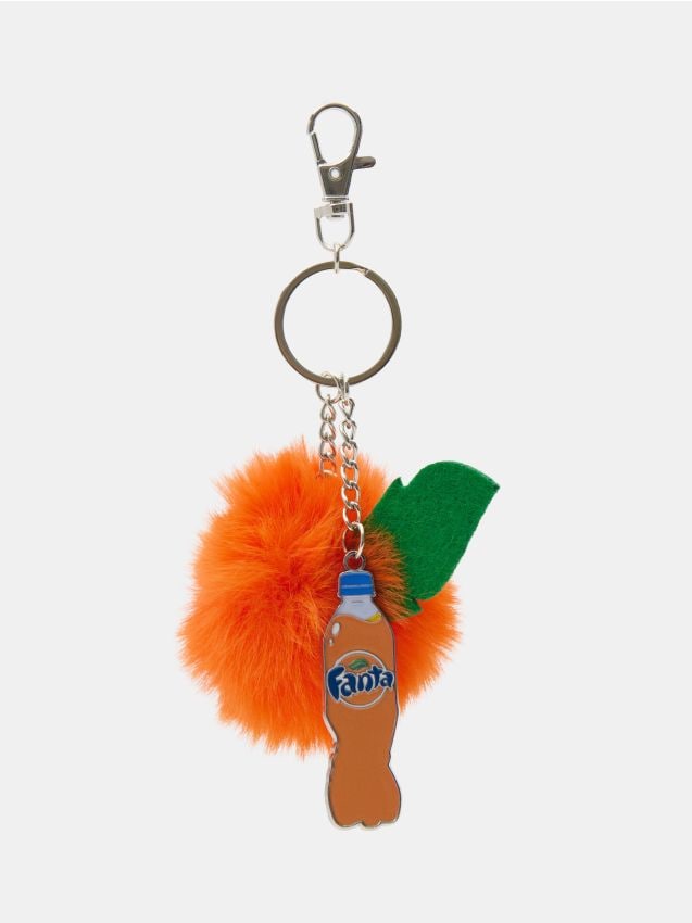 Schlüsselanhänger mit Pompon Fanta